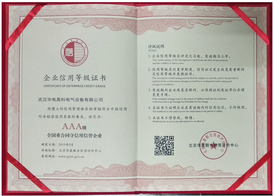 武汉beat365官方网页版高科重合同守信用证书